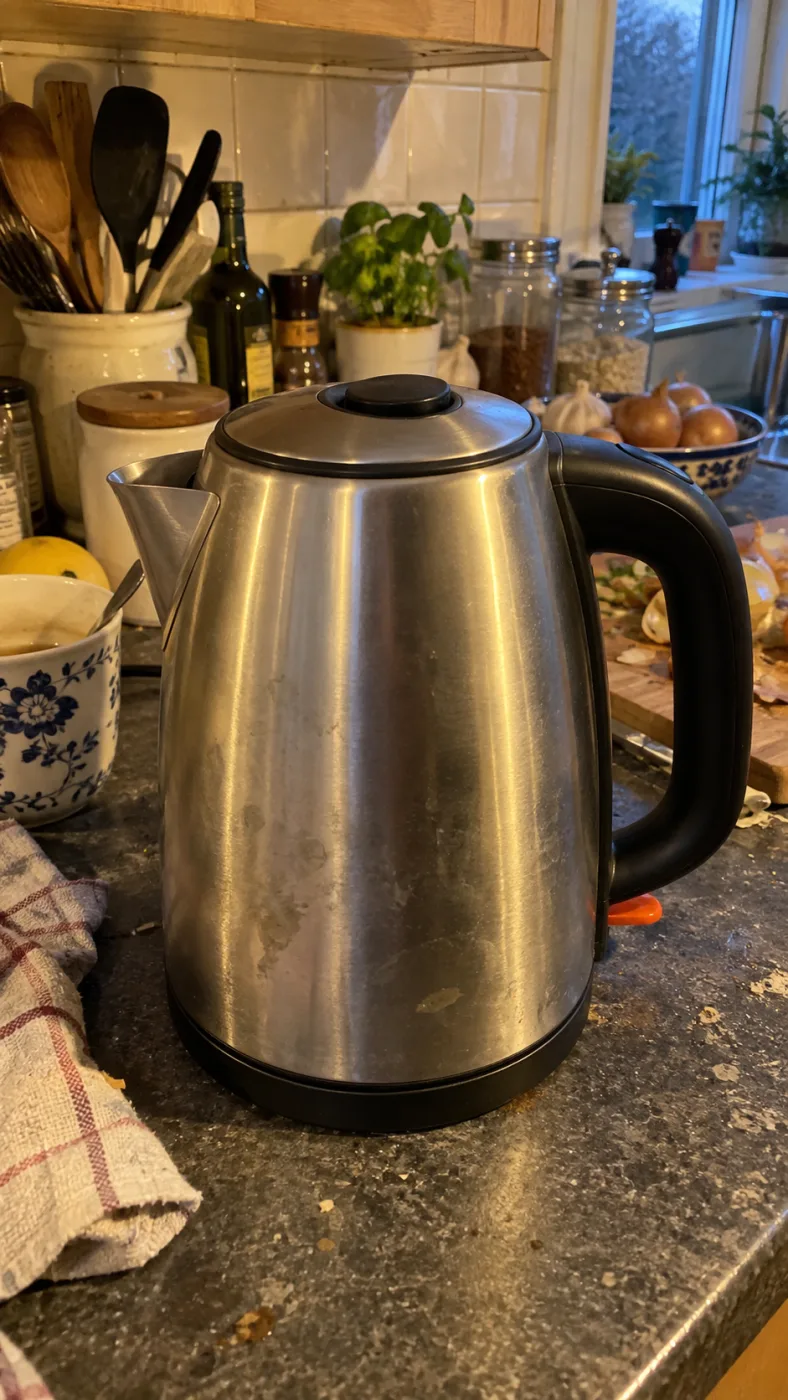 Electric kettle retouched onto a clean white background by GPT Image 2.5, variation 1