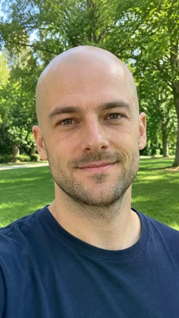 Completely smooth head while keeping your existing facial hair intact.