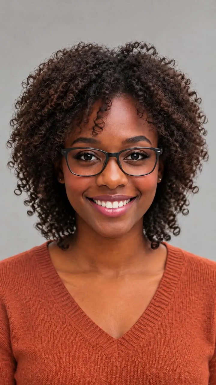 A new cut, glasses, a top color and neat grooming in one image.