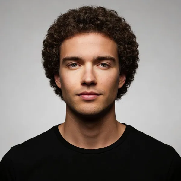 Full, rounded afro with even volume all around