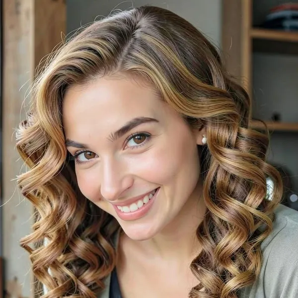 Shoulder-length bouncy curls with natural volume