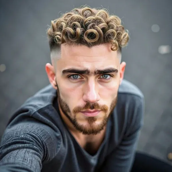 Sides blending from very short to longer curls on top